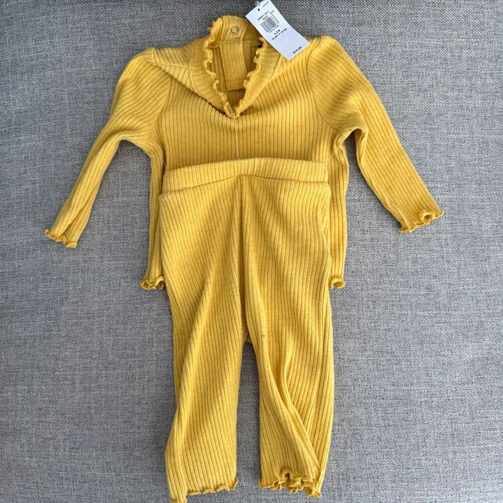 Old Navy Ribbed 2-piece Set Yellow 0-3m NWT